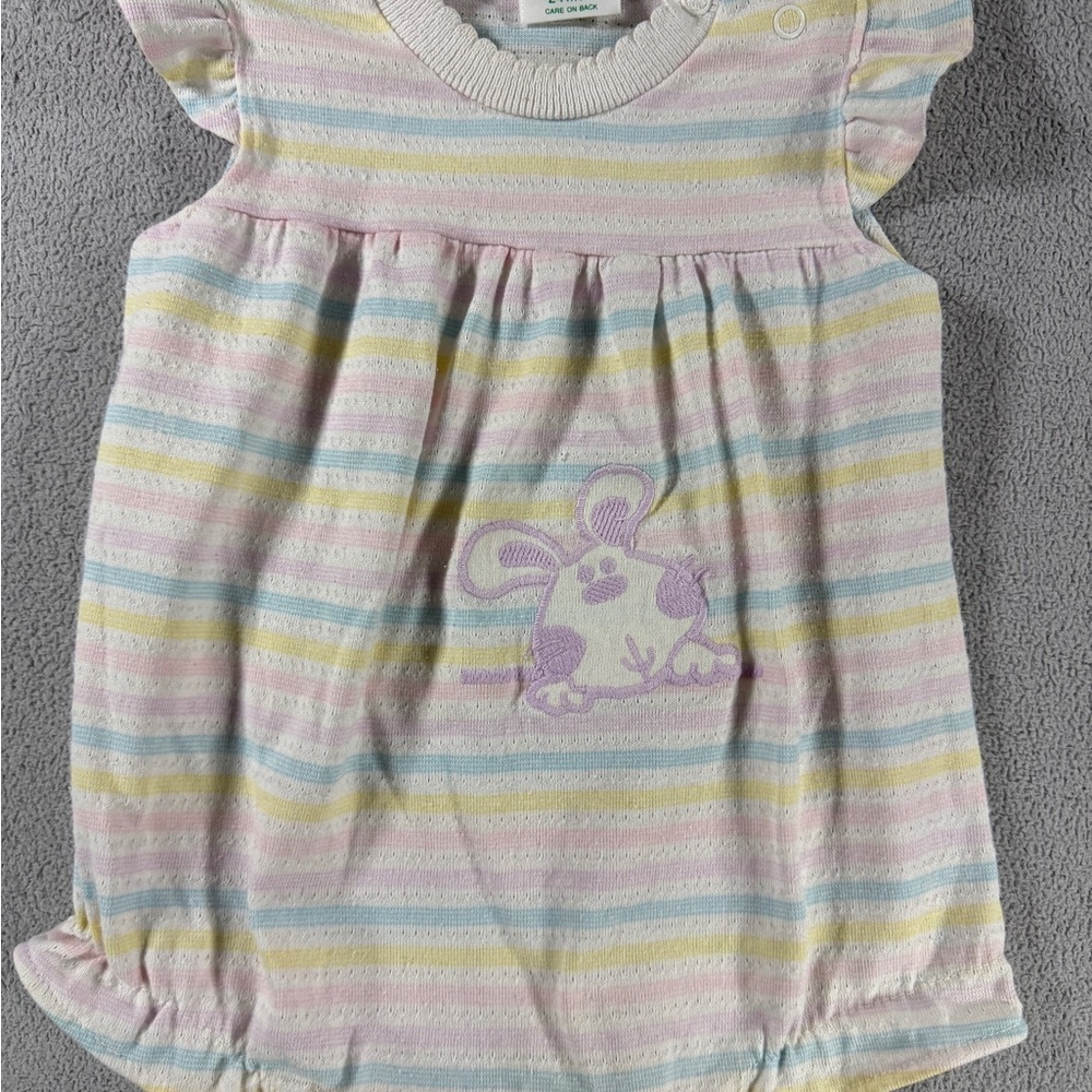 Vintage Healthtex Striped Bunny Romper